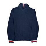 Tommy Hilfiger Striped 1/4 Zip - Medium Navy Cotton