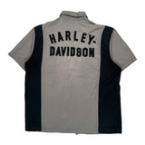 Motorcycle Harley Davidson Spellout Short Sleeve Shirt - Large Black Cotton