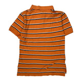 Age 6-8 Polo By Ralph Lauren Striped Polo Shirt - Small Orange Cotton