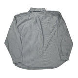 Mickey Mouse Logo Disney Striped Shirt - 2XL Blue Cotton