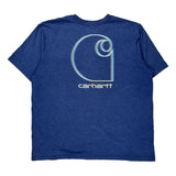 Carhartt Graphic T-Shirt - 2XL Blue Cotton