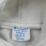Reverse Weave Champion Spellout Hoodie - XS White Cotton