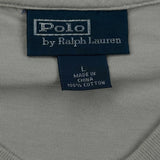 Polo By Ralph Lauren V-Neck T-Shirt - Large Beige Cotton