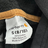 Age 8-10 Carhartt Spellout Hoodie - Small Black Cotton Blend