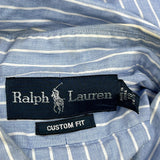 Ralph Lauren Striped Shirt - Large Blue Cotton