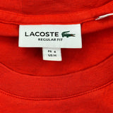 Lacoste Spellout T-Shirt - Medium Red Cotton