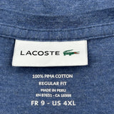 Lacoste T-Shirt - 4XL Blue Cotton