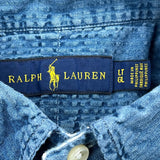Ralph Lauren Short Sleeve Shirt - Large Blue Cotton