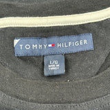 Tommy Hilfiger Striped Long Sleeve T-Shirt - Large Grey Cotton