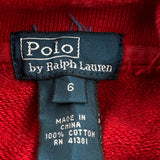 Age 5 Polo By Ralph Lauren Striped 1/4 Zip - Small Red Cotton