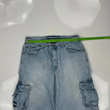 Enyce Hip Hop Cargo Shorts - 34W 12L Light Wash Denim