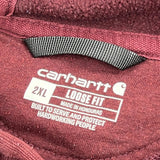 Carhartt Hoodie - 2XL Burgundy Cotton