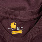 Carhartt T-Shirt - 2XL Burgundy Cotton