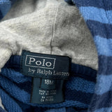 Age 18 Months Polo By Ralph Lauren Striped Hoodie - 2XS Blue Cotton