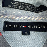 Tommy Hilfiger Striped Shirt - Large Grey Cotton