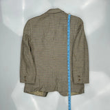Burberry Checked Blazer - Large Brown Wool Blend