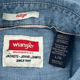 Wrangler Denim Shirt - Large Blue Cotton