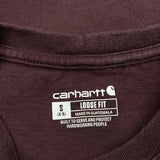 Carhartt T-Shirt - Small Burgundy Cotton