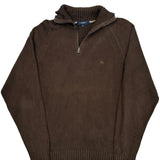 Burberry London 1/4 Zip - XL Brown Wool