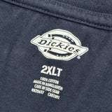 Dickies Tall T-Shirt - 2XL Blue Cotton