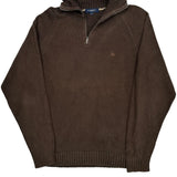 Burberry London 1/4 Zip - XL Brown Wool