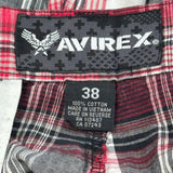 Avirex Checked Shorts - 38W 10L Black Cotton