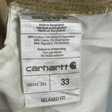 Carhartt Cargo Shorts - 33W 11L Khaki Cotton