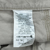 Carhartt Carpenter Shorts - 33W 11L Beige Cotton
