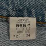 565 Levis Jeans - 29W 29L Light Wash Cotton