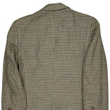 Burberry Checked Blazer - Large Brown Wool Blend