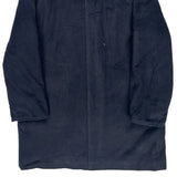 Burberry Checked Coat - Large Navy Wool