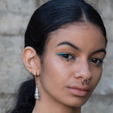 Single Caged Quartz Earring