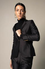 Womens Black Blazer Suit – Elegant Tailored Office Suit