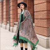 Anyyou 100% Merino Wool Patterns And Greens Silk Satin Large Winter Scarf Pashmina Shawl Bandana Perfect For Women Ladies Fashion Style