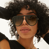 Ivy Luxe - Olive Tangle-Free Round Aviator Sunglasses