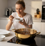 ANYGLEAM Stock Pot Gold Stainless Steel Home Restaurant Cooking Tool Single-Layer Compatible Soup Kitchen Utensils