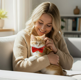 Anypet Stylish Red Bow Cat Collar – Small Size with Safety Buckle, Bell & Durable Strap
