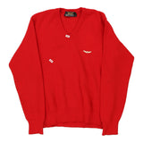 Carrera V-neck Jumper - Small Red Virgin Wool