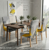 Anyseat Black Pattern Print Elastic Chair Cover – Plain Dining Slipcover & Home Décor