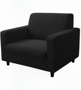 Anyseat 1-Seater Sofa Cover – Plain Black Style Slipcover for Living Room Chair Protection