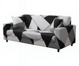 Anyseat 3-Seater Sofa Cover – Black White Geometric Style Slipcover for Living Room Chair Protection