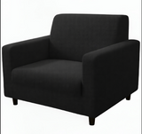 Anyseat 1-Seater Sofa Cover – Plain Black Style Slipcover for Living Room Chair Protection