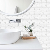 ANYDECO Wallpaper Light Gray 18 Pcs Waterproof Self Adhesive Removable DIY Modern Marble Tile Wall Sticker Home Decor