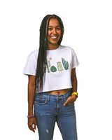 Cactus Friends Women's Crop Tee | White