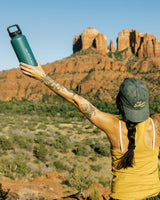 Insulated 32oz Water Bottle with Handle Clip | Forest