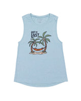 Lost at Last Palms Muscle Tank | Dusty Blue