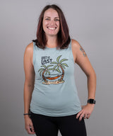 Lost at Last Palms Muscle Tank | Dusty Blue