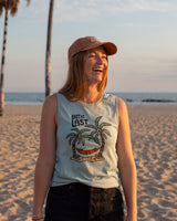 Lost at Last Palms Muscle Tank | Dusty Blue