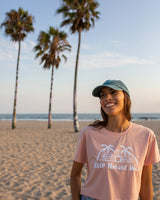 Sundown Palms Women's Crop Tee | Blush