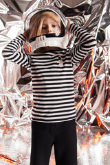 Kid's long sleeve top - Black and white stripes